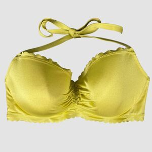 Victoria’s Secret Zuma Demi Swim Top 38D Limeade Yellow Underwire Scalloped